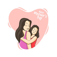 Happy Mother's Day celebration concept with Young daughter hugging her mother.