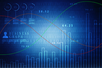 2d rendering Stock market online business concept. business Graph 