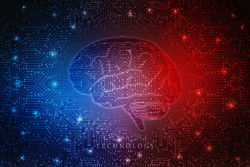 Human brain 2d illustration