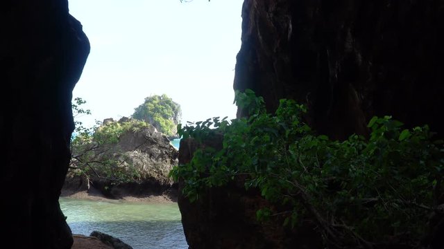 Famous Phranang cave at Raylay Railay Beach Krabi Thailand