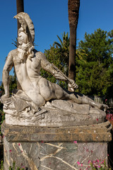 Fototapeta na wymiar Achilles im Park von Achillion auf Korfu