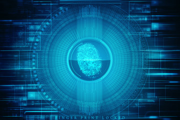 

Fingerprint Scanning Technology Concept 2d Illustration