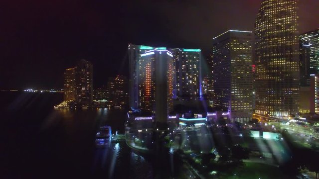 Miami aerial view by night