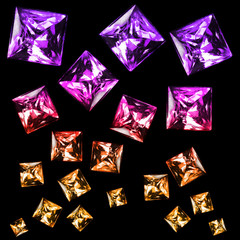 Group of gems isolated