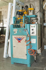 production of PVC windows and doors, details industrial equipment