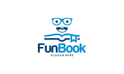 Smile Book Logo designs vector, Fun Education logo template