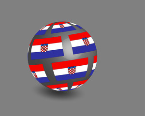 3d Ball mit kroatischer Flagge