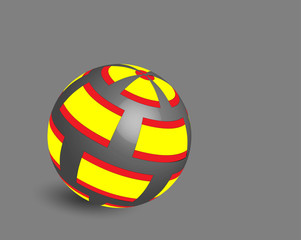 3d Ball mit spanischer Flagge