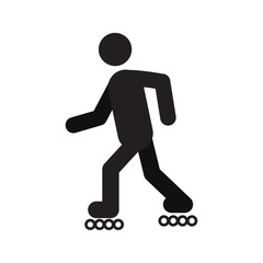 Roller skater silhouette icon © bsd studio