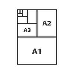 Paper sizes linear icon