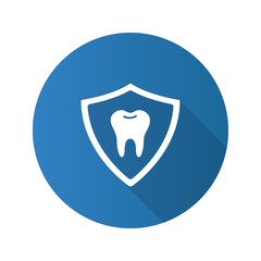 Teeth protection flat design long shadow glyph icon