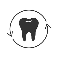 Teeth restoration glyph icon