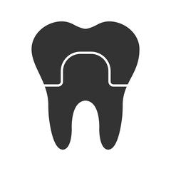 Dental crown glyph icon