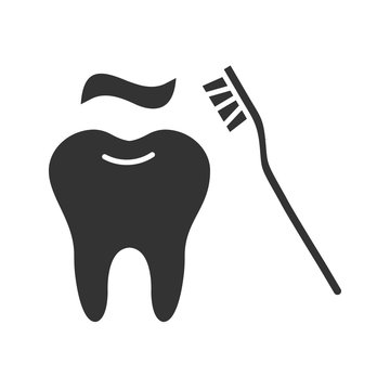 recommend clip art: Correct teeth brushing glyph icon