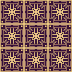 Vector seamless pattern. Stylish textile print with greek design. Greece meander fabric background.