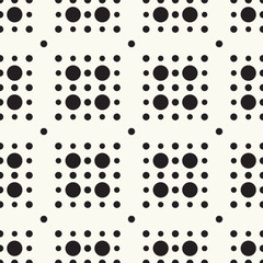 Seamless pattern halftone design. Modern textile print with cute dots. Vector fashion background. Grid of circles.
