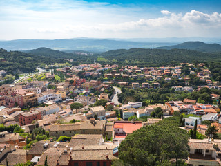 Views of the village of Begur from the Begur castle