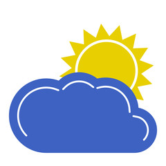 Partly cloudy icon. Weather forecast icon. Vector illustration