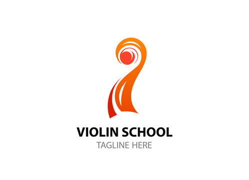 Logo template for Violin school, academy, web site