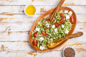 Salad with raw vegetables