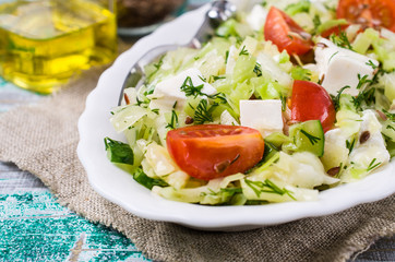 Salad with raw vegetables