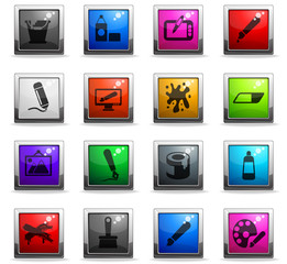 Graphic editor tools icon set