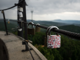 Love Padlock on a Tower
