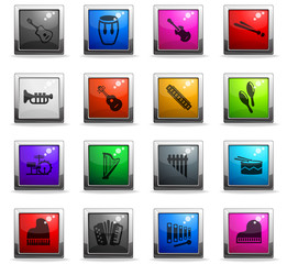 musical instruments icon set