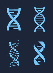 Set of DNA Icon Chains Genetic Personal Codes