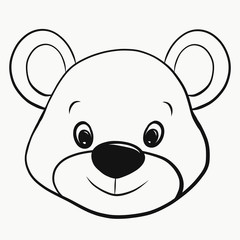 Cute little smiling bear, head