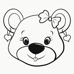 Sweet little bear girl, head