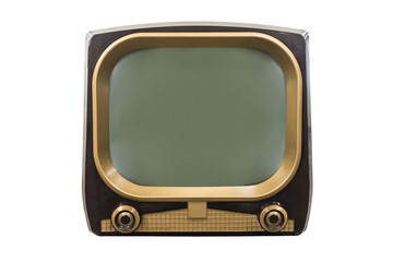 Retro 1950s television isolated on white with clipping path.  