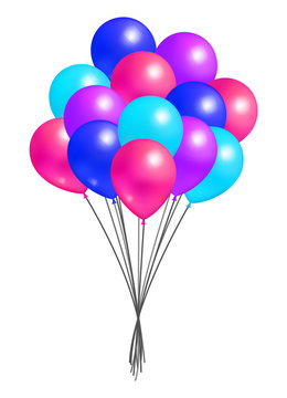 Multicolor Flying Balloon Bundle Realistic Design