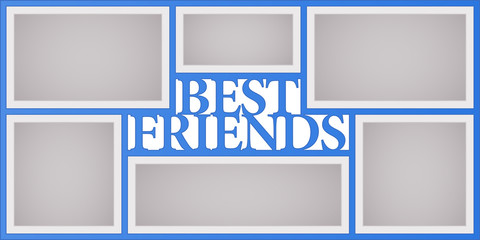 Collage of photo frames vector illustration