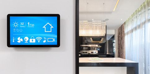 smart screen with smart kitchen in the modern home