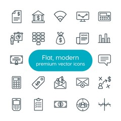 Modern Simple Set of business, charts, mobile, email Vector outline Icons. Contains such Icons as checklist,  strategy,  check,  chart,  web and more on white background. Fully Editable. Pixel Perfect