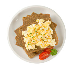 fitness bread with scrambled eggs