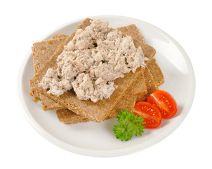 fitness bread with fish spread