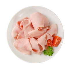 slices of pork ham