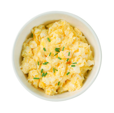 bowl of scrambled eggs
