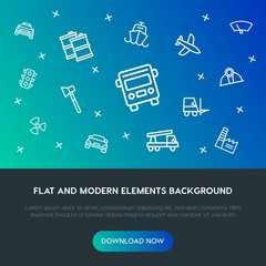 transports, industry outline vector icons and elements background concept on gradient background.Multipurpose use on websites, presentations, brochures and more