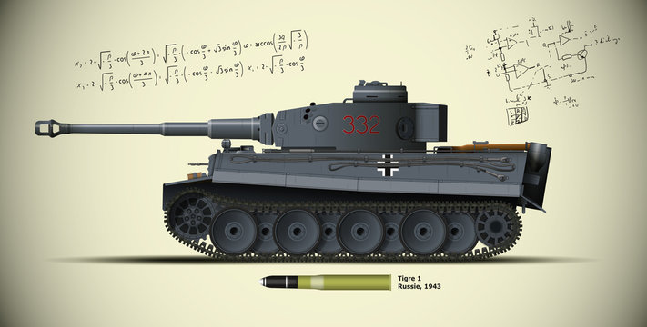 08-Char TIGRE 1 Russie 1943 avec fond