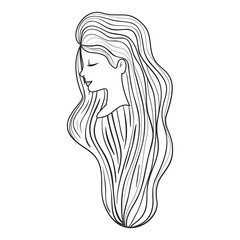 beautiful woman with long hair vector illustration design