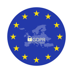 General Data Protection Regulation (GDPR). European GDPR concept flyer template. Vector illustration