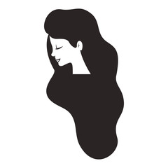 beautiful woman with long hair vector illustration design