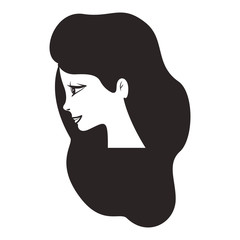 beautiful woman with long hair vector illustration design