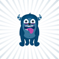 Happy cartoon monster. Halloween monster