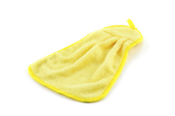 yellow towel isolated on white background