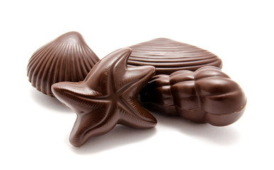 Assortment of chocolate candies sweets isolated