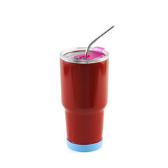 red mug isolated on white background